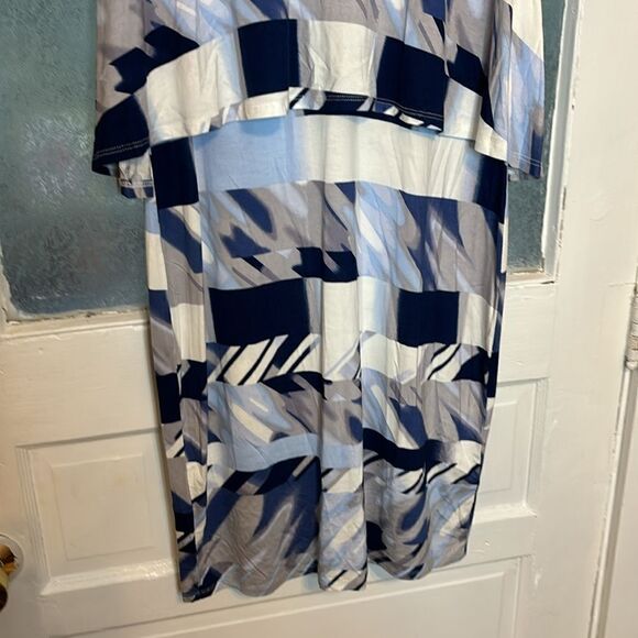 Chelsea & Theodore Women’s Blue White and Black Bodycon Mini Dress Size M - Picture 3 of 6